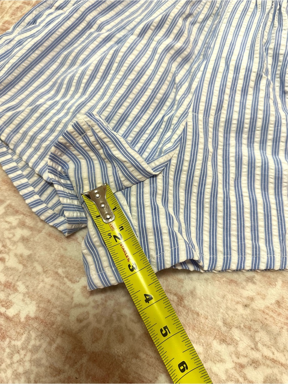 Cupshe 🩵 Striped Cotton Blend Shorts W/ Pockets - Picture 7 of 7